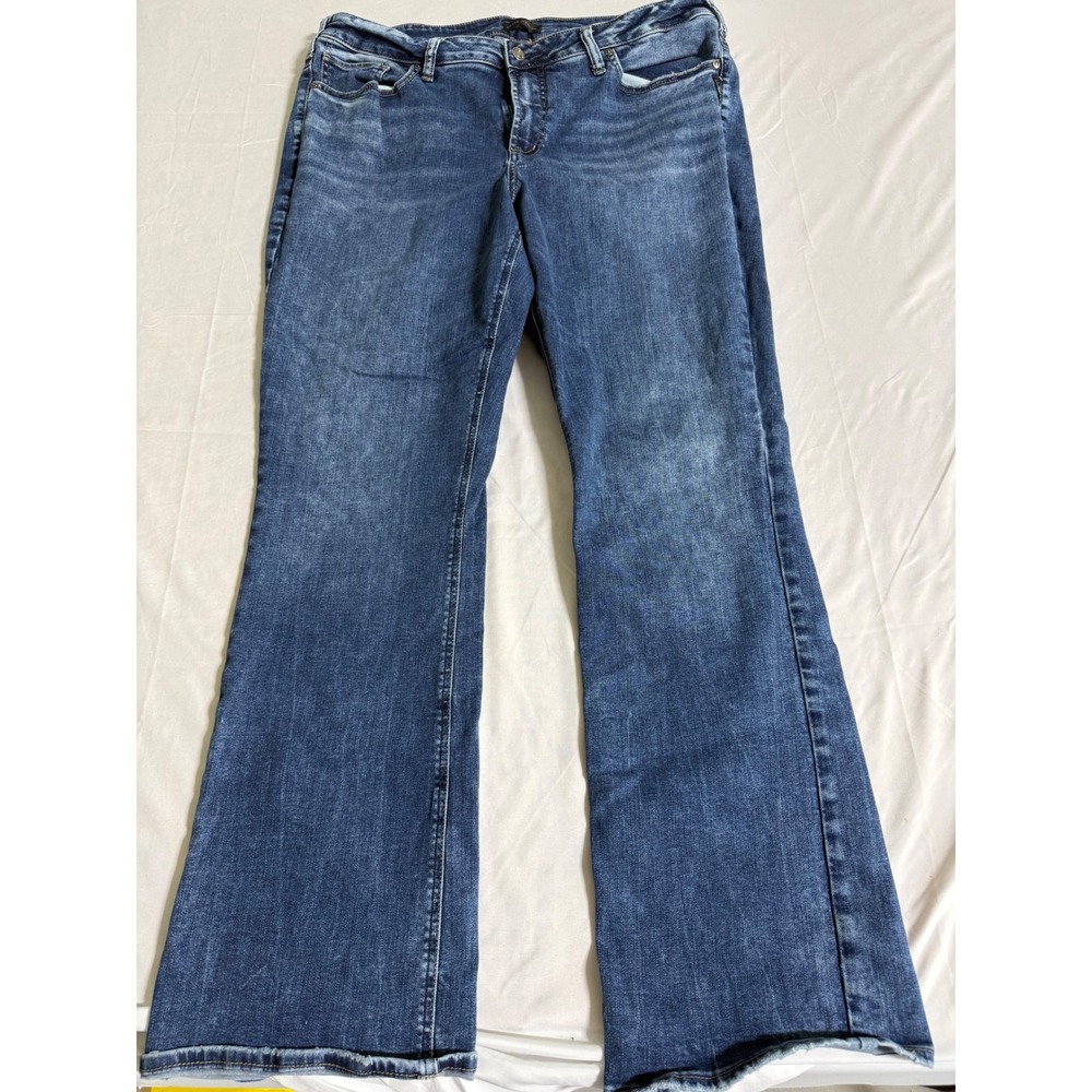 Silver Jeans Avery Slim Boot Medium Wash Denim Jeans W94627SDG332 Sz 18 L33 Wmn